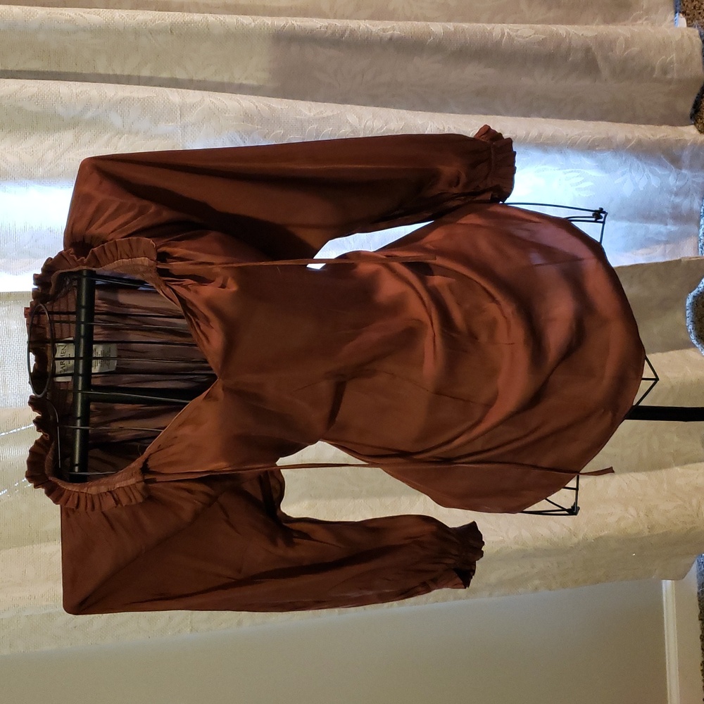 Carmen Marc Valvo Copper Blouse